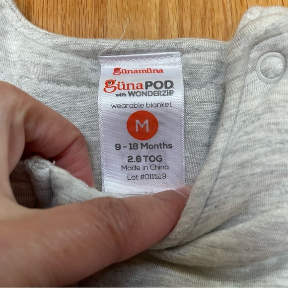 Gunamuna gunapod grey bamboo three way zip 2.6 tog sleep bag size 9-18 months - Picture 9 of 12